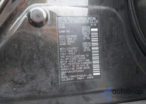 2015 Nissan Rogue S из США, поврежденный, VIN KNMAT2MV2FP530547